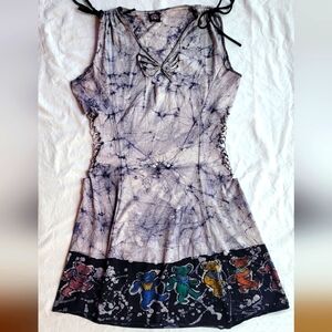 Grateful Dead Tie Dye Cutout Dancing Bears Dress